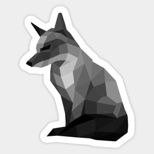 Low Poly Fox in Grey Sticker